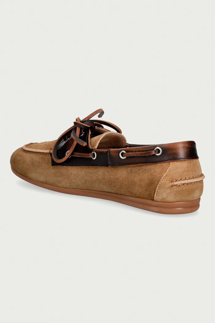 Boty Posa Mokasíny dámské semišové Boat Loafer PW257.2023 hnědá