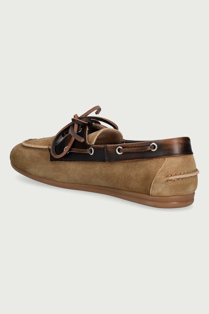 Obuwie Posa Loafersy damskie zamszowe Boat Loafer PW257.2023 brązowy