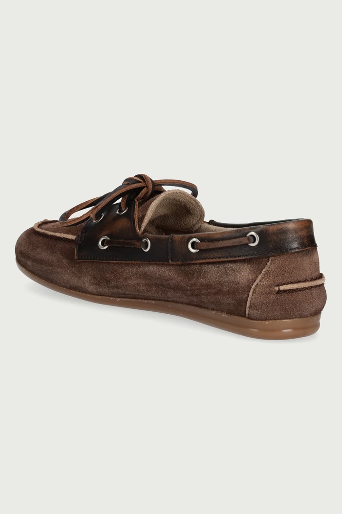 Obuwie Posa Mokasyny damskie zamszowe Boat Loafer PW257.2021 brązowy