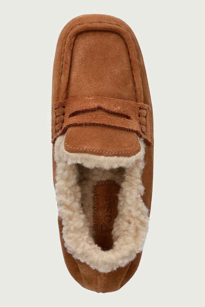 Mokasyny damskie zamszowe Penny Loafer Posa PW246.203 brązowy