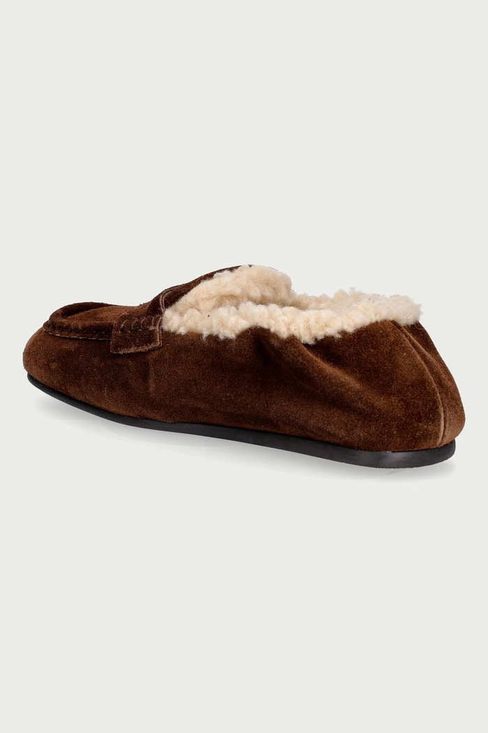 Παπούτσια Posa Loafers γυναικεία σουέτ Penny Loafer PW246.201 καφέ