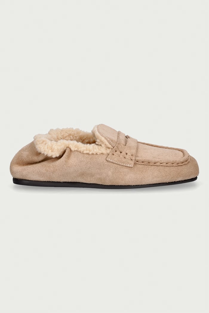 Posa Μοκασίνια Γυναικεία σουέτ Penny Loafer PW246.103 μπεζ AW26