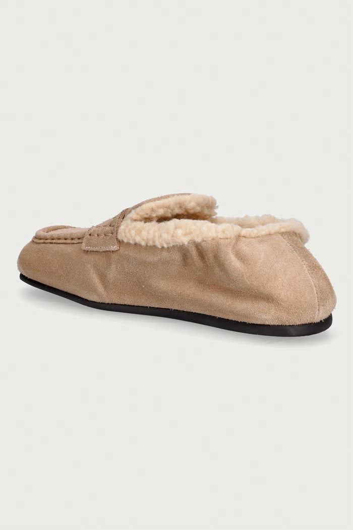 Παπούτσια Posa Μοκασίνια Γυναικεία σουέτ Penny Loafer PW246.103 μπεζ