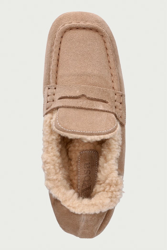 Μοκασίνια Γυναικεία σουέτ Penny Loafer Posa PW246.103 μπεζ