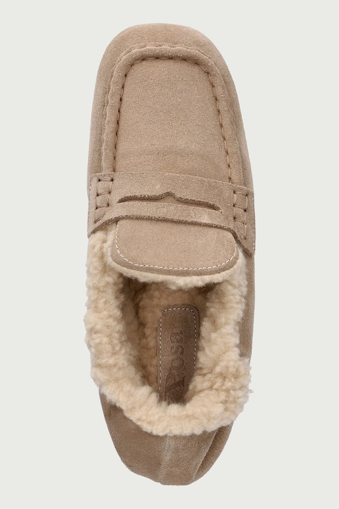 Mokasyny damskie zamszowe Penny Loafer Posa PW246.103 beżowy