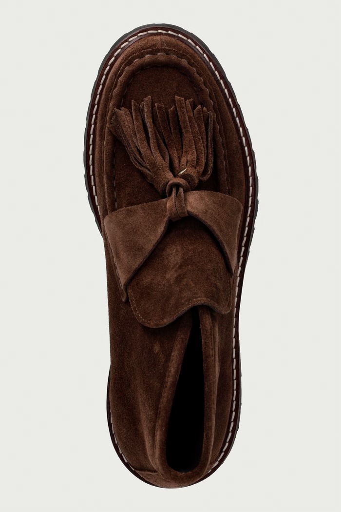 Gležnjače za žene od brušene kože Aosta Tassel Boot Posa PW239.201 smeđa