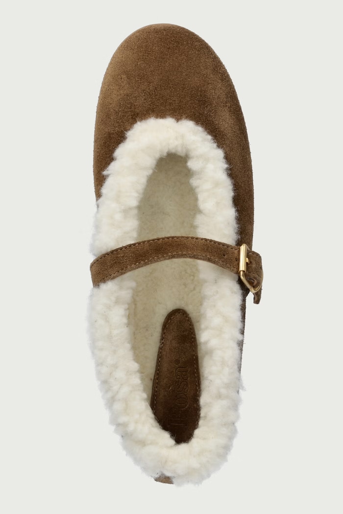 Balerinke od brušene kože St. Moritz Ballet Flats Posa PW233.215 smeđa