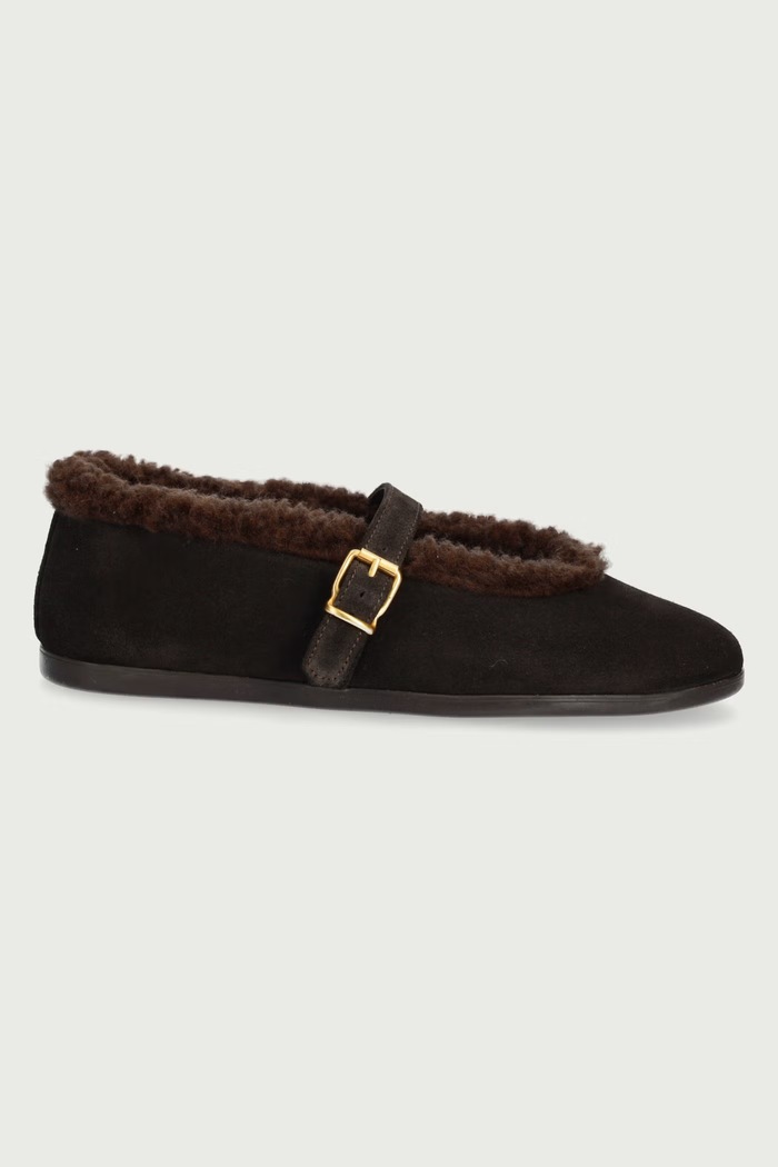 Posa Μπαλαρίνες σουέτ St. Moritz Ballet Flats PW233.201 καφέ AW26