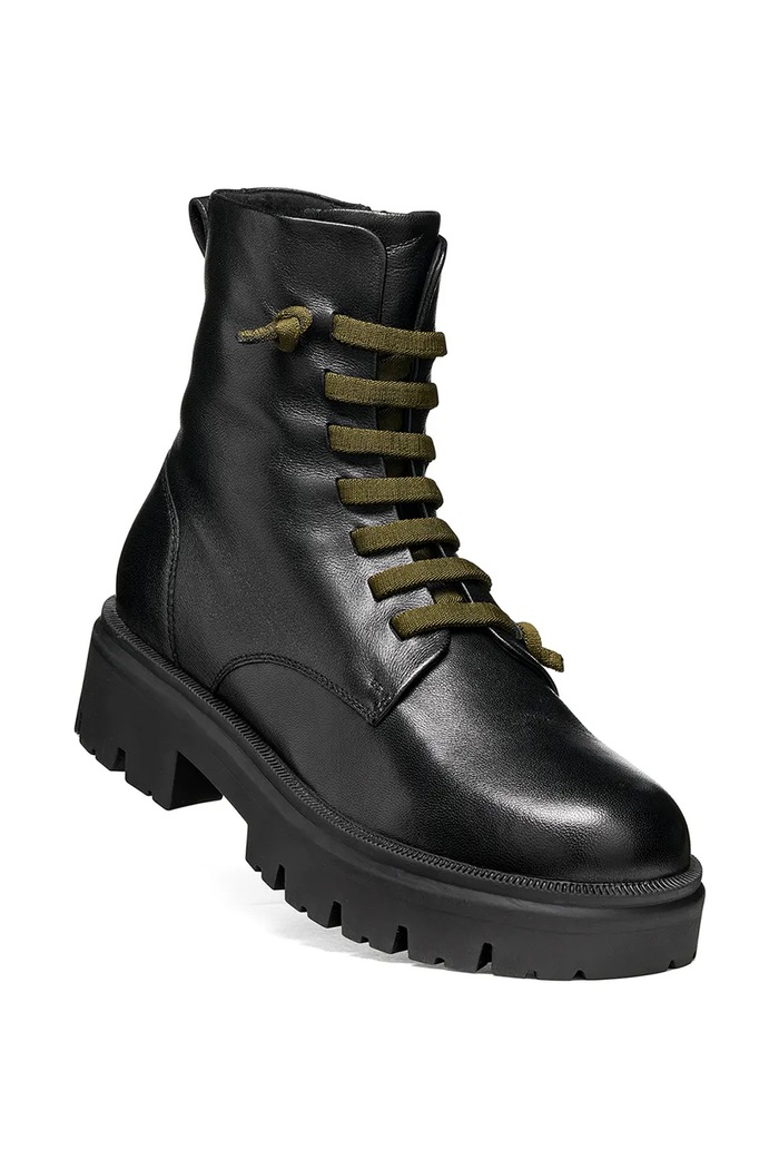 Geox Čizme za djecu od kože D KLARGENA D6810A000LMC9999 crna AW26