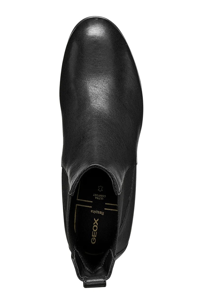 Obutev Geox Gležnarski čevlji ženski usnjeni D WALK PLEASURE 55T D680VB000LMC9999 črna