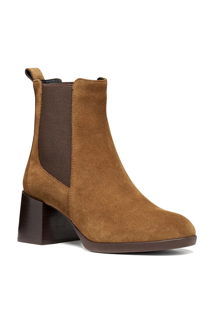 Geox Μποτάκια block heel Γυναικεία σουέτ D WALK PLEASURE 55T D680VB00022C6032 καφέ AW26