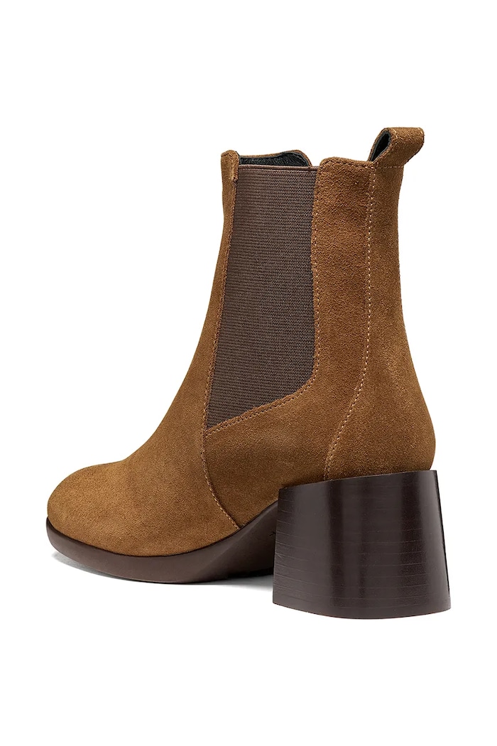 Παπούτσια Geox Μποτάκια block heel Γυναικεία σουέτ D WALK PLEASURE 55T D680VB00022C6032 καφέ