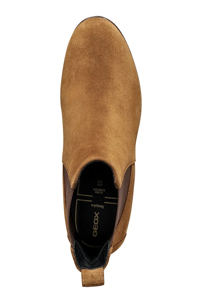 Μποτάκια block heel Γυναικεία σουέτ D WALK PLEASURE 55T Geox D680VB00022C6032 καφέ