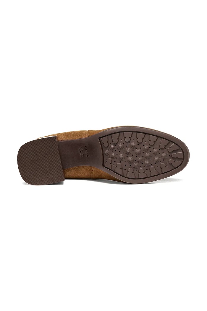 Μποτάκια block heel Γυναικεία σουέτ D WALK PLEASURE 55T Geox καφέ D680VB00022C6032