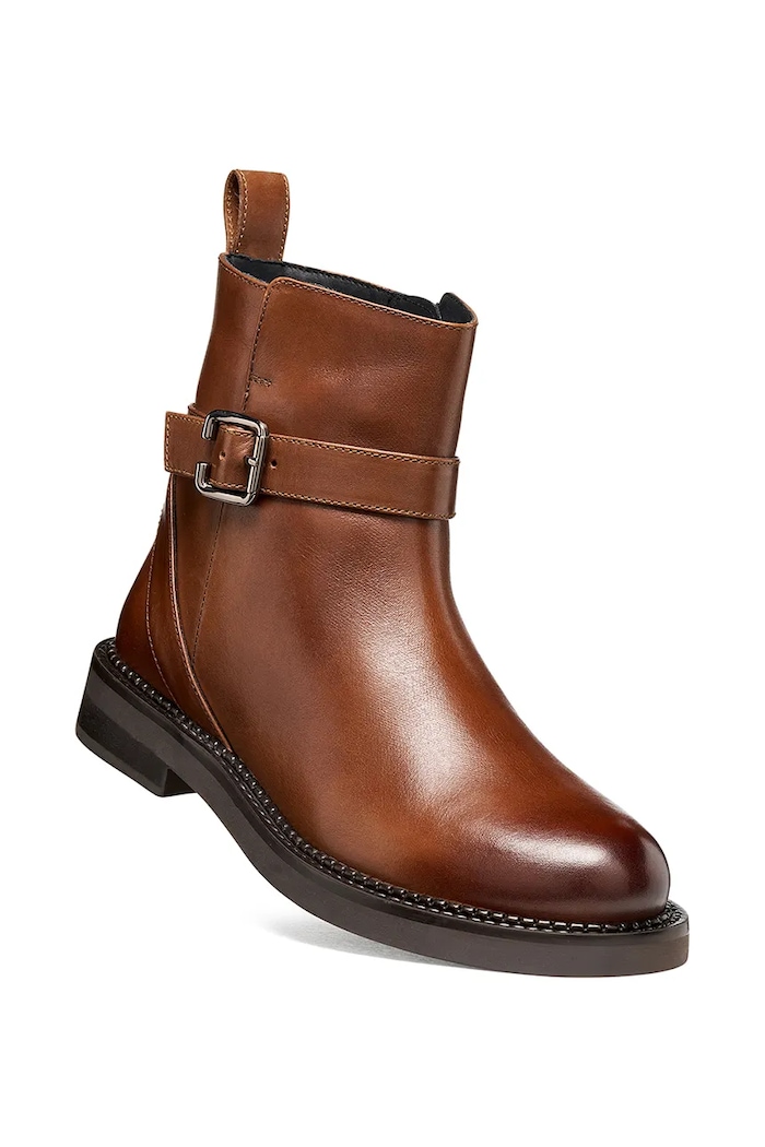 Geox Členkové čižmy dámske kožené D SERILDA D66WYB00043C6006 hnedá AW26