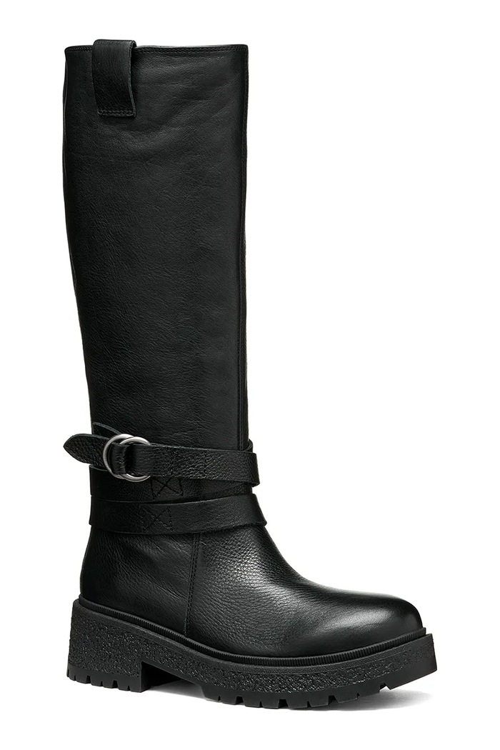 Geox Kozaki damskie skórzane D EIVETTE czarny D66GJC00046C9999