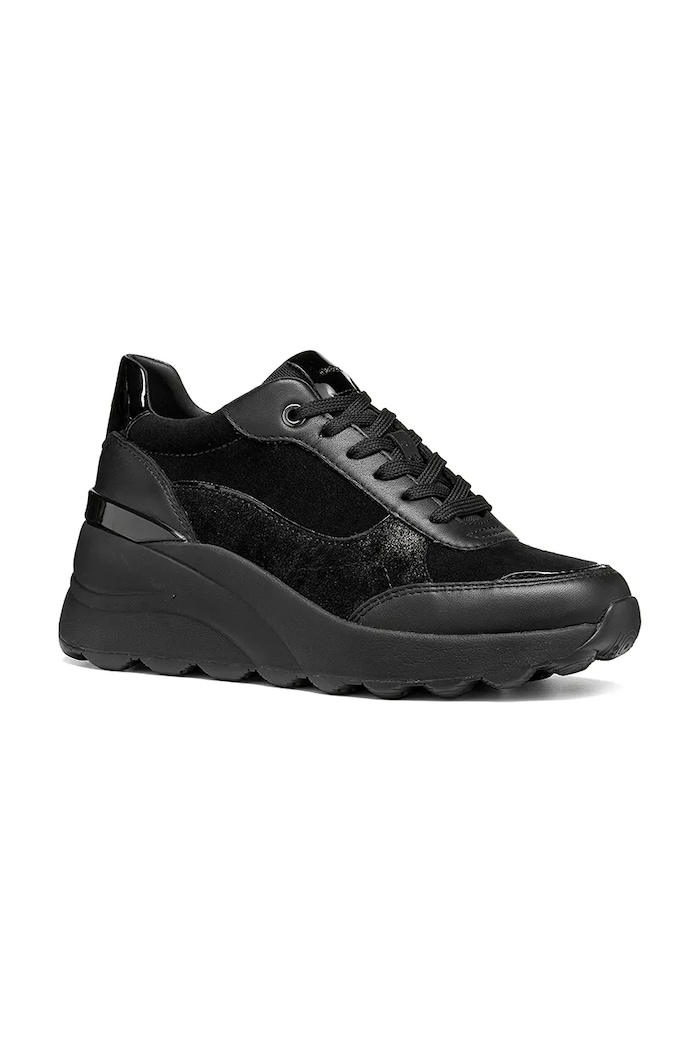 Boty Geox D SPHERICA EC13 sneakers boty dámské kožené D65WAB02285C9999 černá