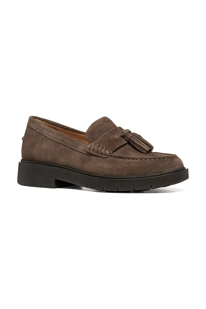 Obutev Geox loaferji ženski semišasti D SPHERICA EC1 B D65DKA00022C6029 rjava
