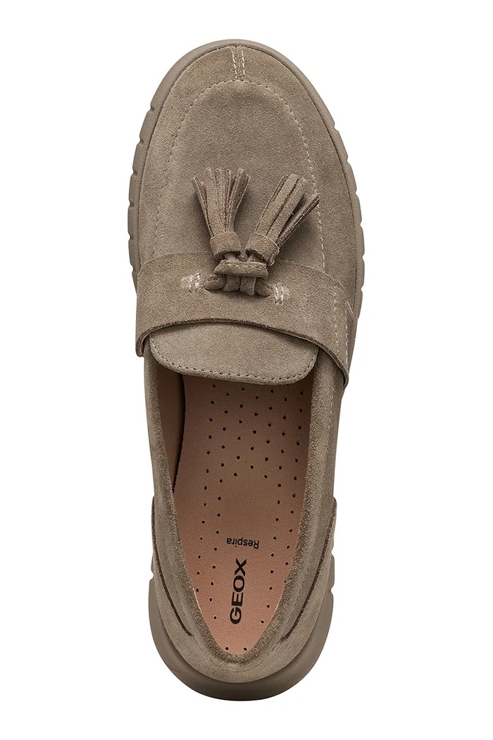 Geox loafery dámske semišové D FLEXTRIDE D669AB00022C1018 béžová