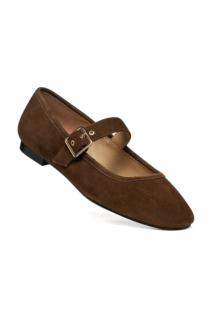 Geox balerinke od brušene kože D AZLEA D680YC00021C6006 smeđa AW26