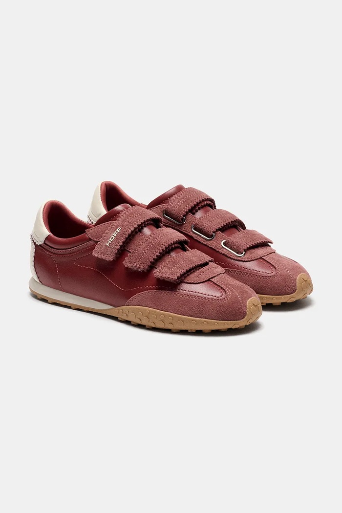 Hoff BRIDGE VELCROS CLAY sneakersy damskie skórzane 22661413 czerwony AW26