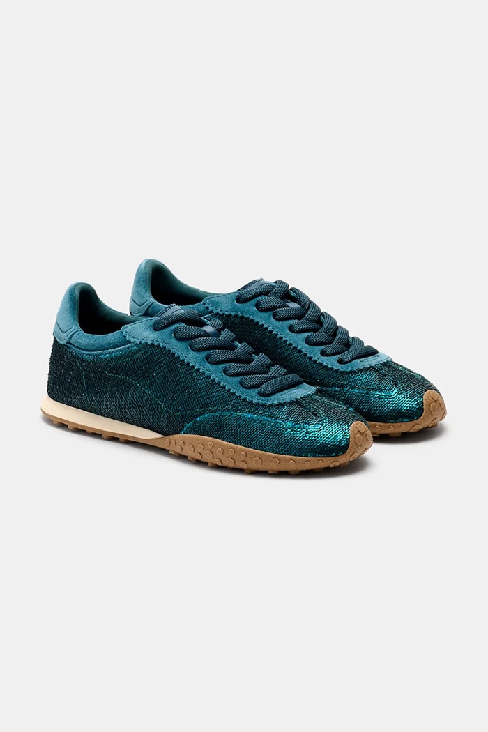Hoff BRIDGE SEQUINS TEAL sneakersy damskie zamszowe turkusowy 22661012
