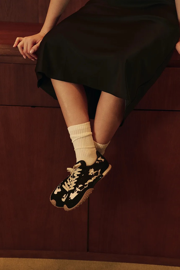 Hoff BRIDGE COW PRINT BLACK sneakers pentru femei din piele 22661402
