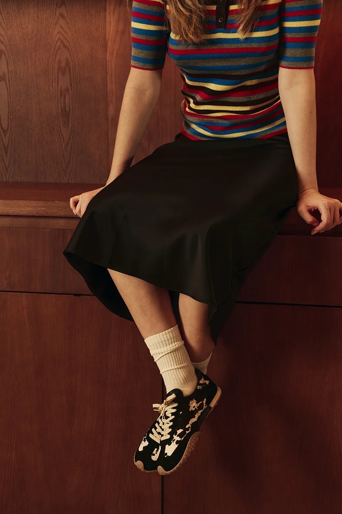 Hoff BRIDGE COW PRINT BLACK sneakers pentru femei din piele 22661402