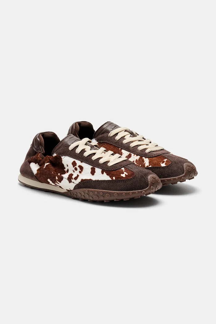 Hoff BRIDGE COW PRINT BROWN sneakers γυναικεία δερμάτινα 22661401 καφέ AW26