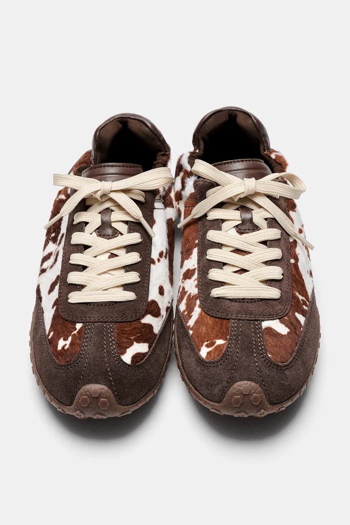 Hoff BRIDGE COW PRINT BROWN sneakers γυναικεία δερμάτινα 22661401 καφέ