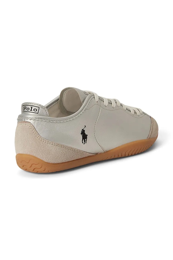 Παπούτσια Polo Ralph Lauren Lw Prfl Drv sneakers γυναικεία δερμάτινα 804P18220001.040 ασημί