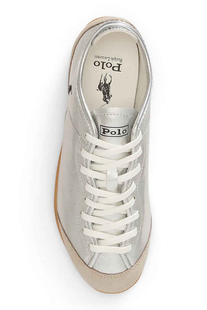 Polo Ralph Lauren Lw Prfl Drv sneakers γυναικεία δερμάτινα ασημί 804P18220001.040
