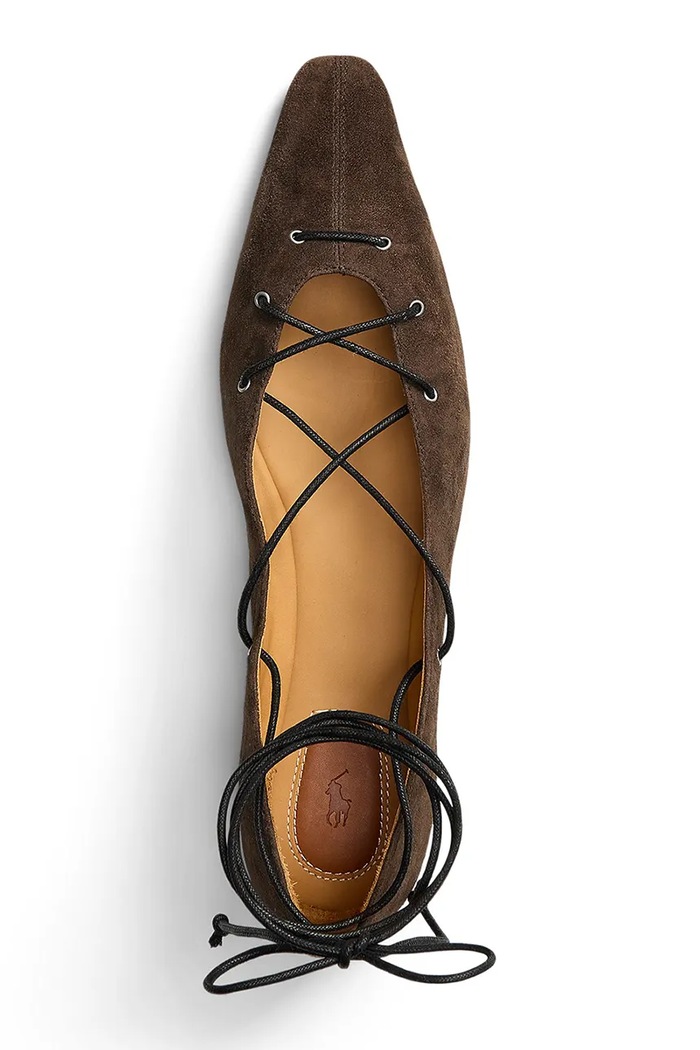 Polo Ralph Lauren baleríny semišové Lce Pnt Blt hnedá 818P15775001.200
