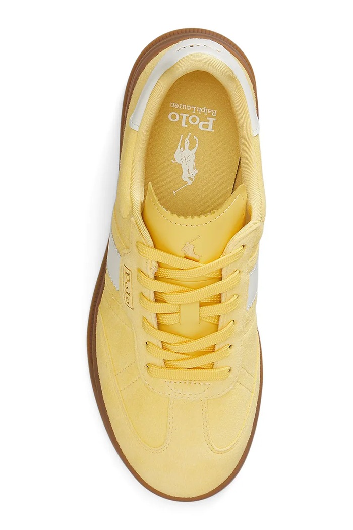 Polo Ralph Lauren Htr Aera tenisice za žene od brušene kože žuta 804956688012.700
