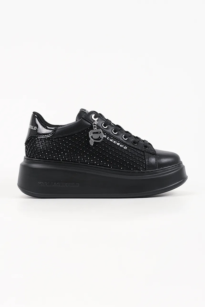 Karl Lagerfeld Anakapri sneakersy damskie skórzane czarny KL63577N.00S