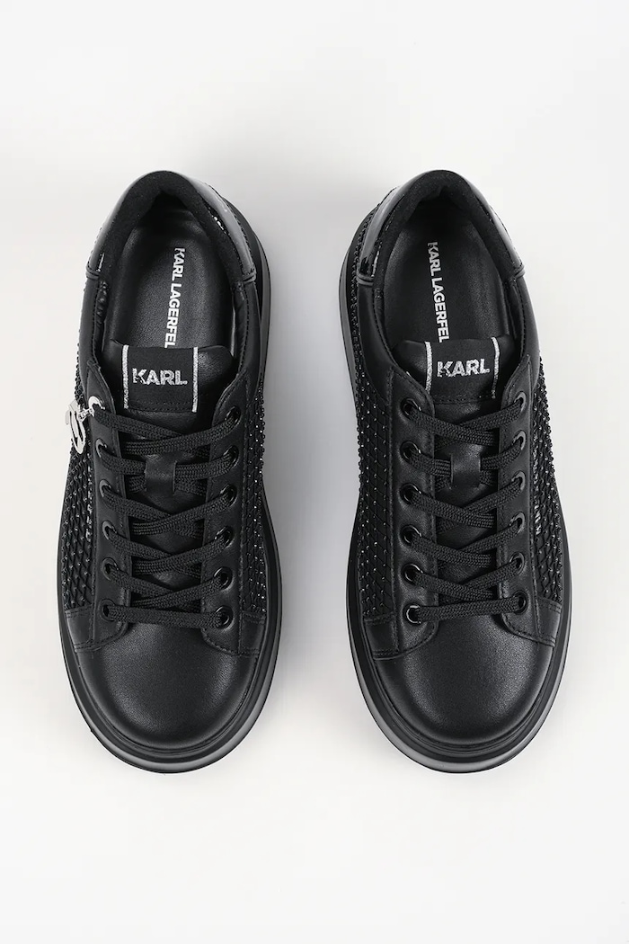 Karl Lagerfeld Anakapri sneakersy damskie skórzane czarny KL63577N.00S