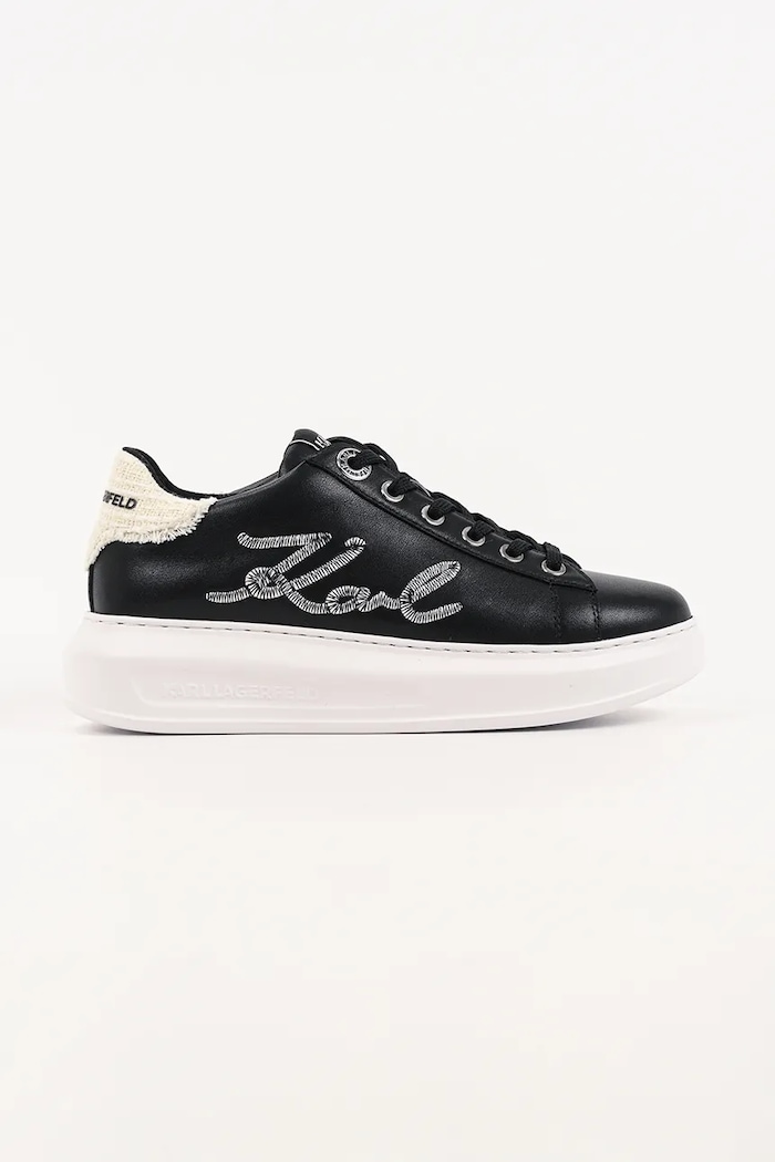 Karl Lagerfeld Kapri sneakersy damskie skórzane czarny KL62510R.000