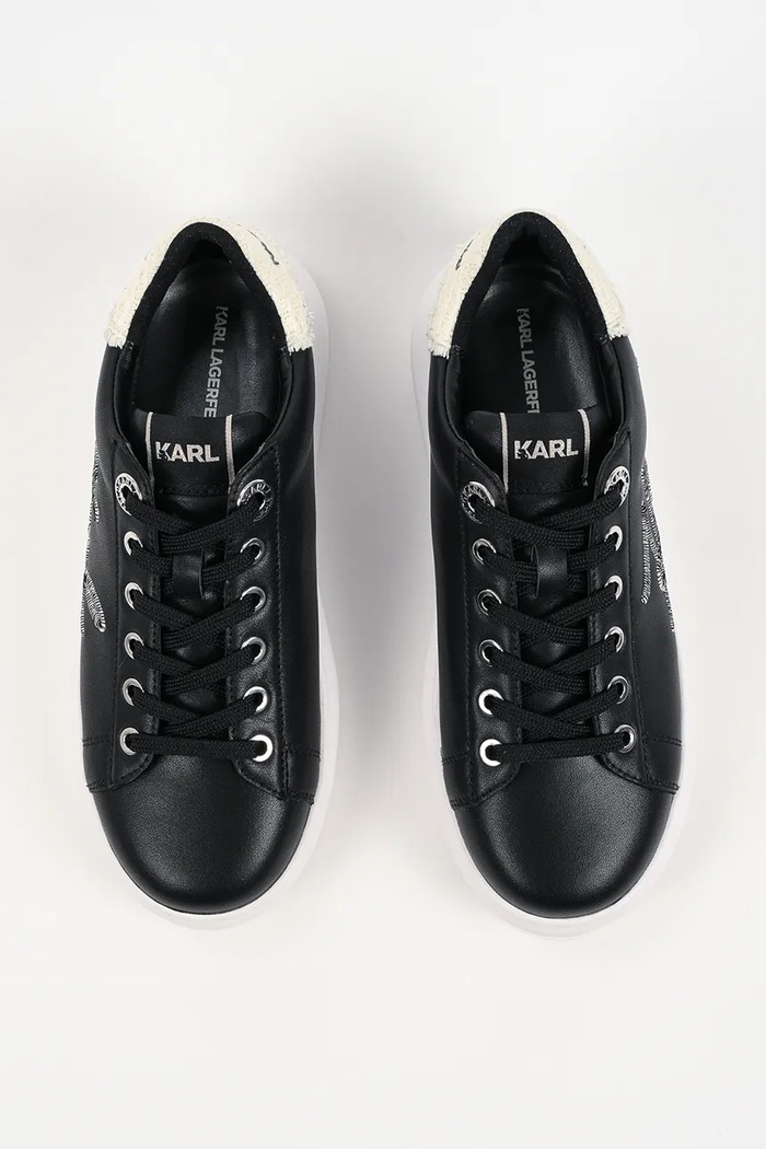 Karl Lagerfeld Kapri sneakersy damskie skórzane czarny KL62510R.000