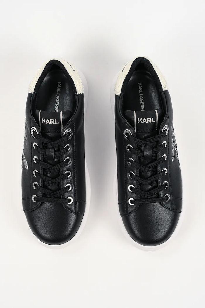 Karl Lagerfeld Kapri sneakersy damskie skórzane czarny KL62510R.000