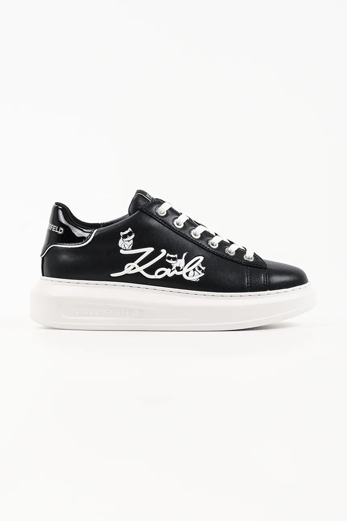 Karl Lagerfeld Kapri sneakersy damskie skórzane czarny KL62510C.000