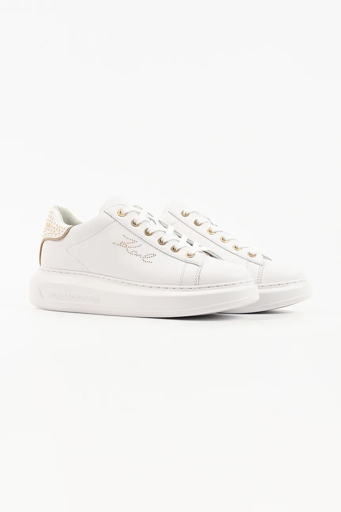 Karl Lagerfeld Kapri sneakersy damskie skórzane KL62518P.01G biały AW26