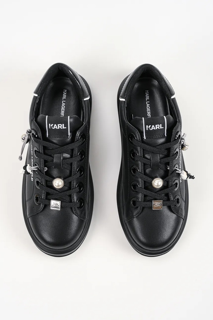 Karl Lagerfeld Kapri маратонки дамски от кожа черен KL62516T.00X