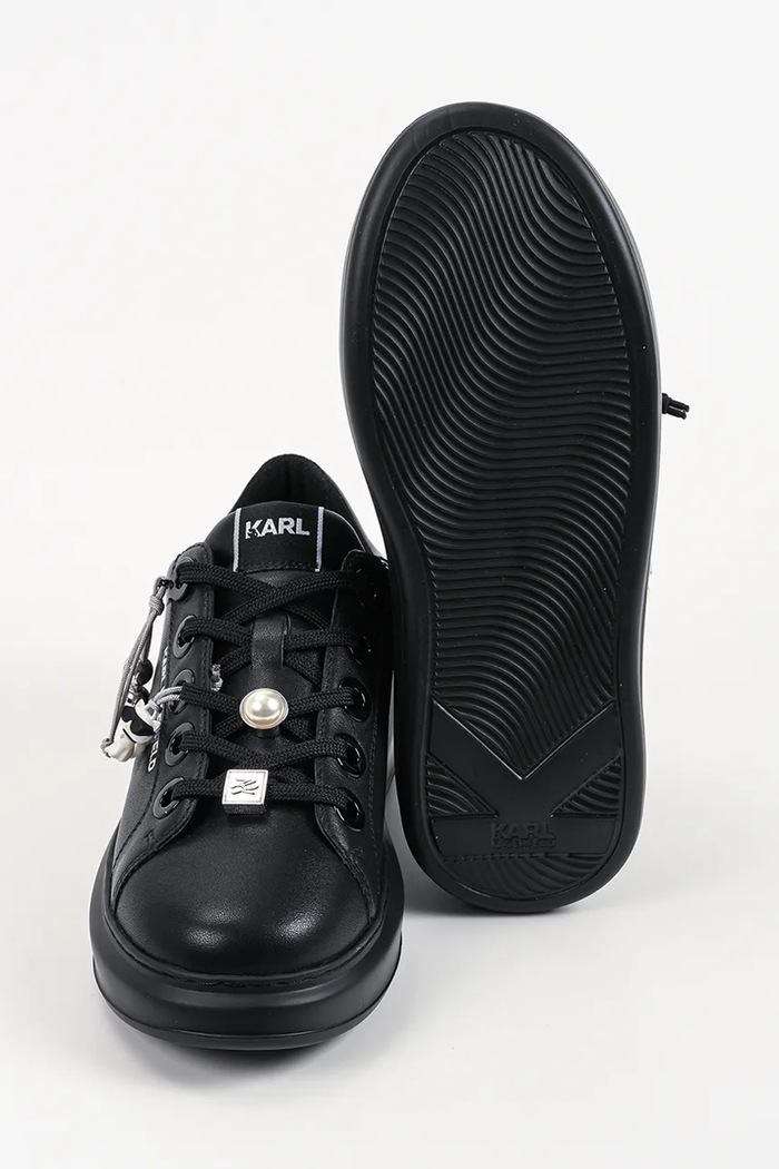 Karl Lagerfeld Kapri маратонки дамски от кожа KL62516T.00X черен