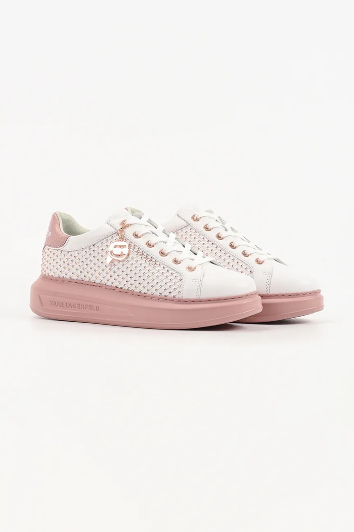 Karl Lagerfeld Kapri sneakersy damskie skórzane KL62577N.01P biały AW26