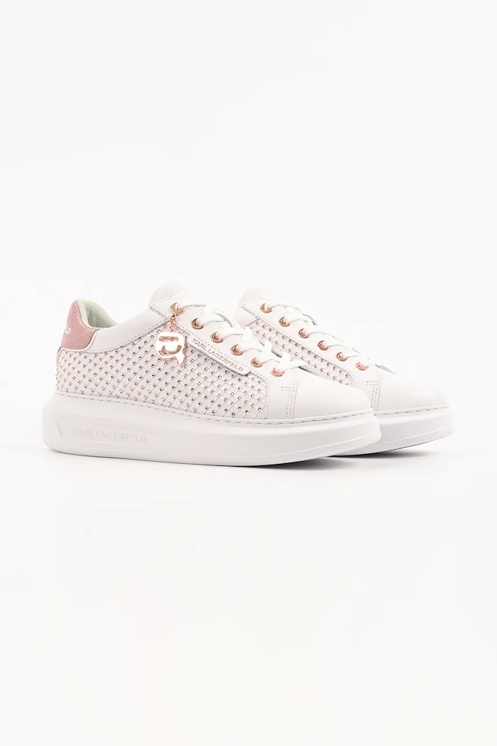 Karl Lagerfeld Kapri sneakersy damskie skórzane KL62577N.01P biały AW26