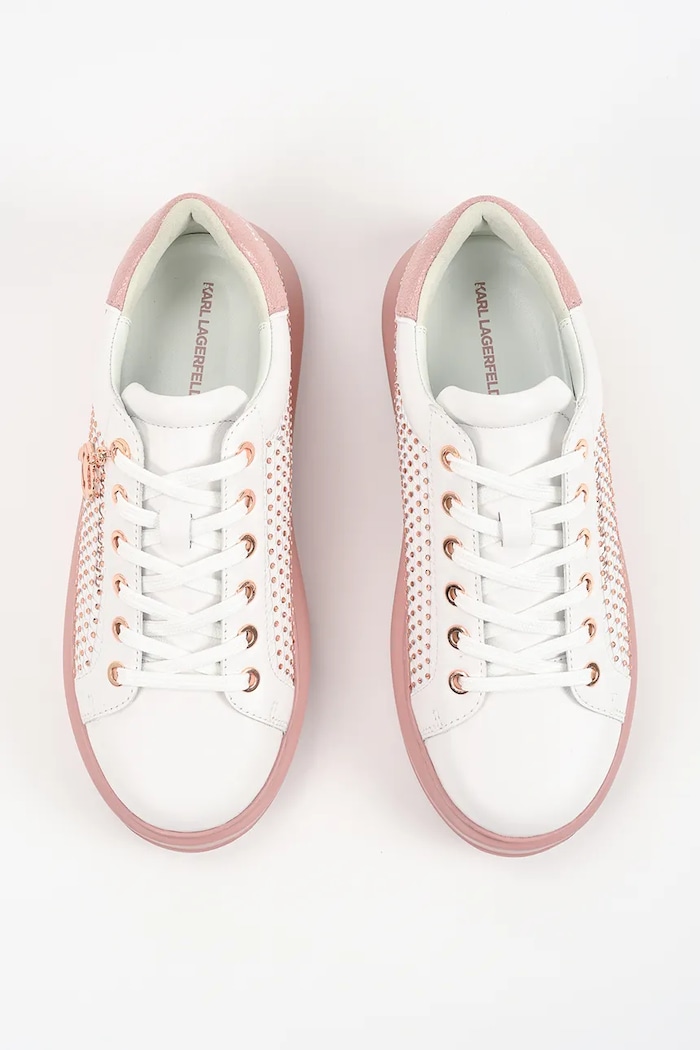 Karl Lagerfeld Kapri sneakersy damskie skórzane biały KL62577N.01P