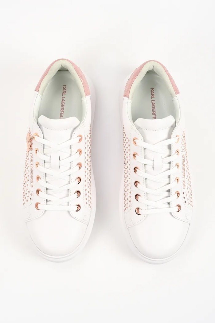 Karl Lagerfeld Kapri sneakersy damskie skórzane biały KL62577N.01P