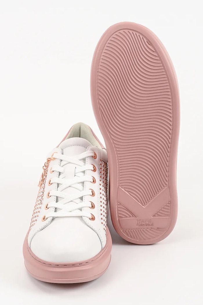Karl Lagerfeld Kapri sneakersy damskie skórzane KL62577N.01P biały