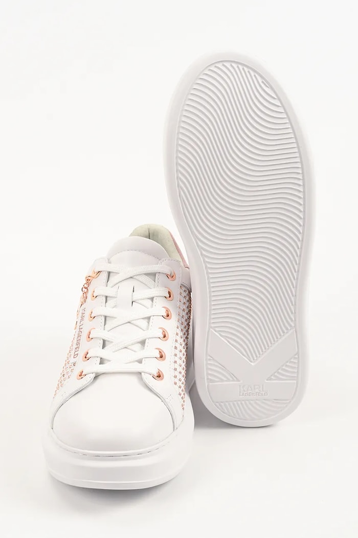 Karl Lagerfeld Kapri sneakersy damskie skórzane KL62577N.01P biały