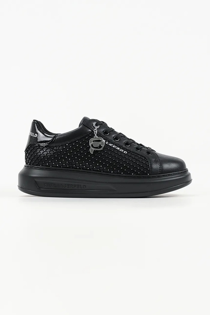 Karl Lagerfeld Kapri sneakersy damskie skórzane czarny KL62577N.00S